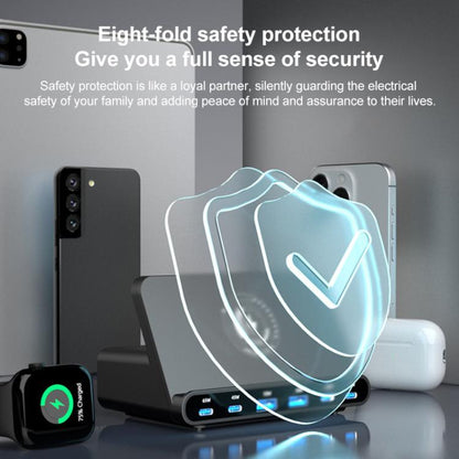 160W 4 x Type-C + 2 x USB Multi Ports Charger Support QI Wireless Charging(US Plug) - Multifunction Charger by buy2fix | Online Shopping UK | buy2fix