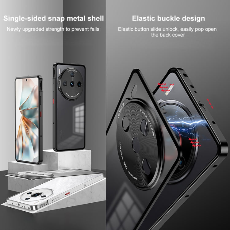 For ZTE nubia Z60S Pro Snap Buckle Metal Frame Frosted Phone Case(Silver) - ZTE Cases by buy2fix | Online Shopping UK | buy2fix