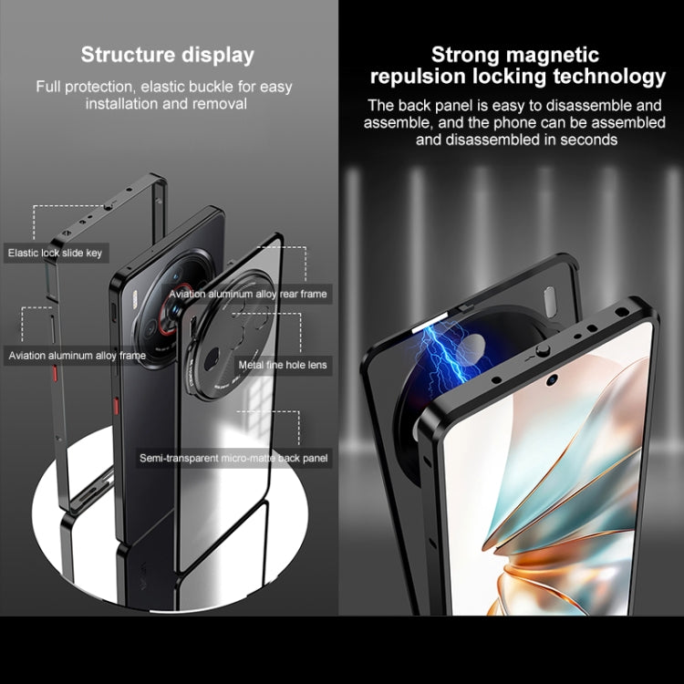 For ZTE nubia Z60S Pro Snap Buckle Metal Frame Frosted Phone Case(Black) - ZTE Cases by buy2fix | Online Shopping UK | buy2fix