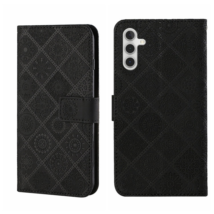For Samsung Galaxy S25+ 5G Ethnic Style Embossed Pattern Leather Phone Case(Black) by buy2fix