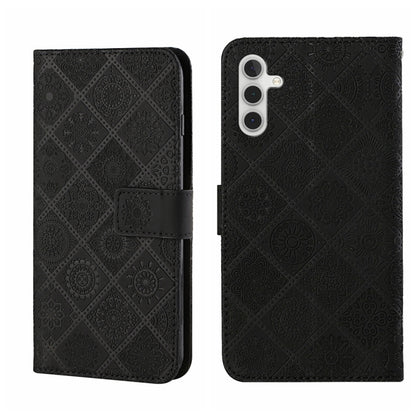 For Samsung Galaxy S25+ 5G Ethnic Style Embossed Pattern Leather Phone Case(Black) by buy2fix