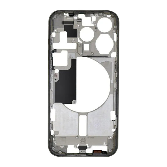 For iPhone 15 Pro Middle Frame Bezel Plate with Side Keys + Card Tray, Version:CE EU Version(Black) by buy2fix