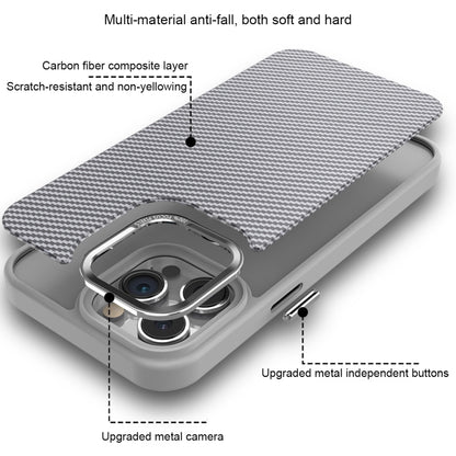 For iPhone 13 Pro Carbon Fiber Texture MagSafe Magnetic Shockproof Phone Case(Grey) - iPhone 13 Pro Cases by buy2fix | Online Shopping UK | buy2fix