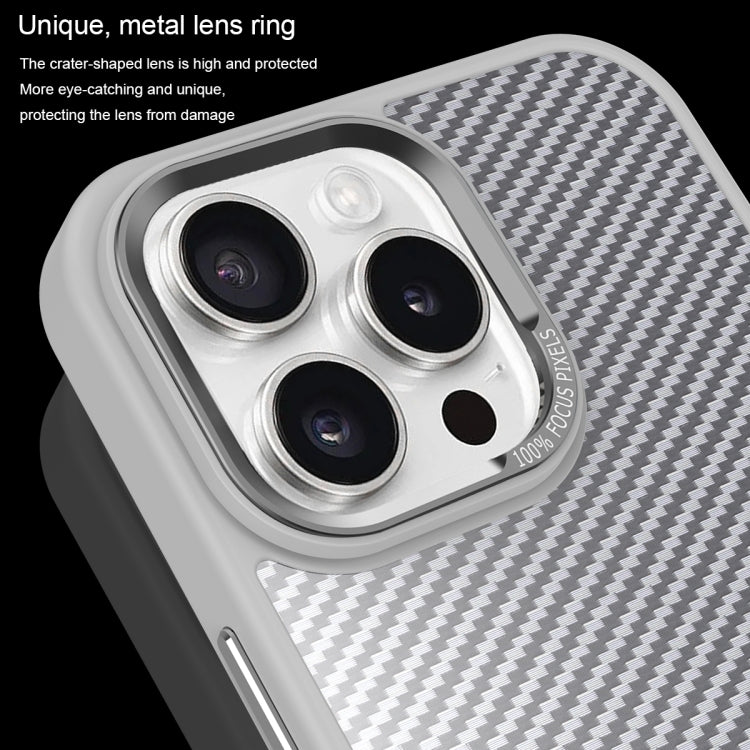 For iPhone 11 Carbon Fiber Texture MagSafe Magnetic Shockproof Phone Case(Grey) - iPhone 11 Cases by buy2fix | Online Shopping UK | buy2fix