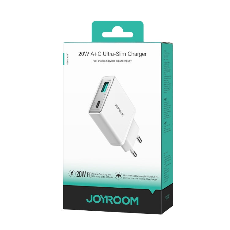 JOYROOM JR-TCF14 20W USB+USB-C / Type-C Fast Charger, Specification:EU Plug(White) - USB Charger by JOYROOM | Online Shopping UK | buy2fix