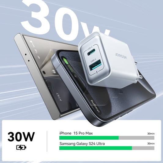 JOYROOM JR-TCF15 30W USB+USB-C / Type-C Fast Charger, Specification:EU Plug(White) by JOYROOM