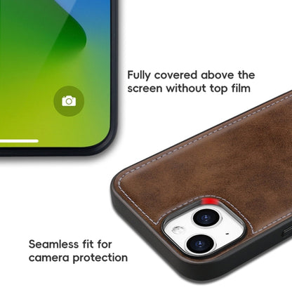 For iPhone 15 Pro Max VIETAO Plain Leather Stitching PU Phone Case(Brown) - iPhone 15 Pro Max Cases by VIETAO | Online Shopping UK | buy2fix