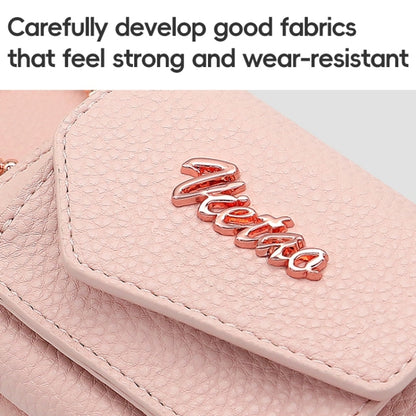 For iPhone 15 VIETAO Ring Holder Wallet PU Phone Case with Lanyard(Pink) - iPhone 15 Cases by VIETAO | Online Shopping UK | buy2fix