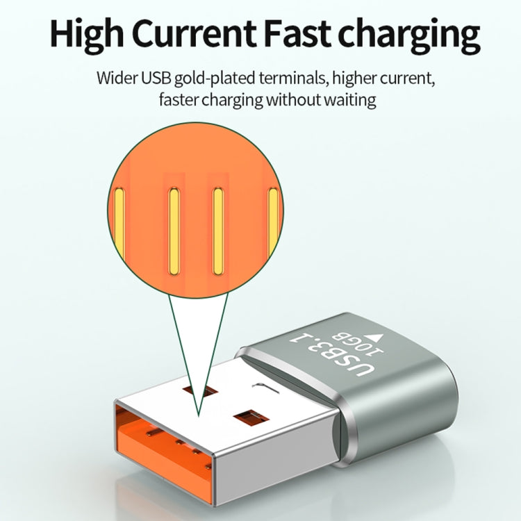 120W 10Gbps USB3.1 Male to USB-C / Type-C Female OTG Mini Adapter(Grey) - OTG Adapter by buy2fix | Online Shopping UK | buy2fix
