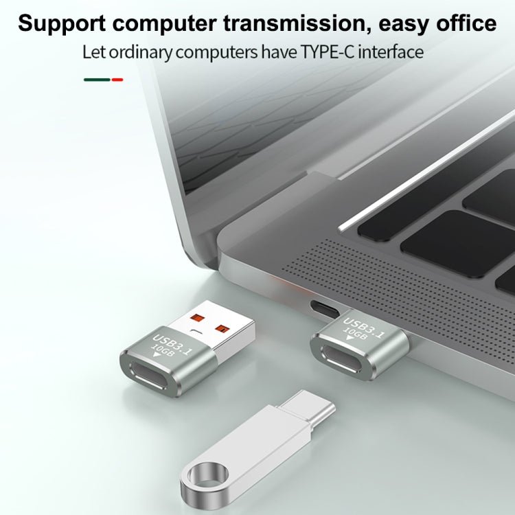 120W 10Gbps USB3.1 Male to USB-C / Type-C Female OTG Mini Adapter(Silver) - OTG Adapter by buy2fix | Online Shopping UK | buy2fix