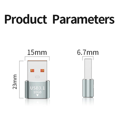 120W 10Gbps USB3.1 Male to USB-C / Type-C Female OTG Mini Adapter(Grey) - OTG Adapter by buy2fix | Online Shopping UK | buy2fix