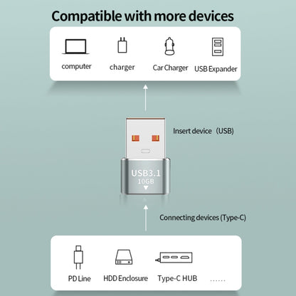 120W 10Gbps USB3.1 Male to USB-C / Type-C Female OTG Mini Adapter(Silver) - OTG Adapter by buy2fix | Online Shopping UK | buy2fix