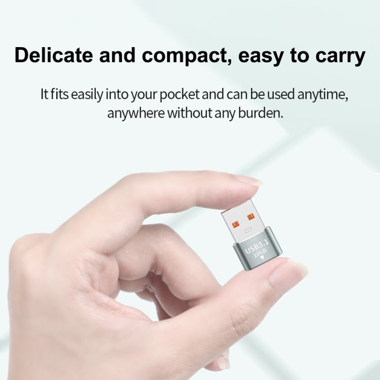 120W 10Gbps USB3.1 Male to USB-C / Type-C Female OTG Mini Adapter(Grey) - OTG Adapter by buy2fix | Online Shopping UK | buy2fix