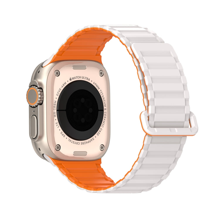 For Apple Watch SE 2023 44mm DUX DUCIS KJ Series Magnetic Buckle Silicone Watch Band(Starlight Orange) - Watch Bands by DUX DUCIS | Online Shopping UK | buy2fix