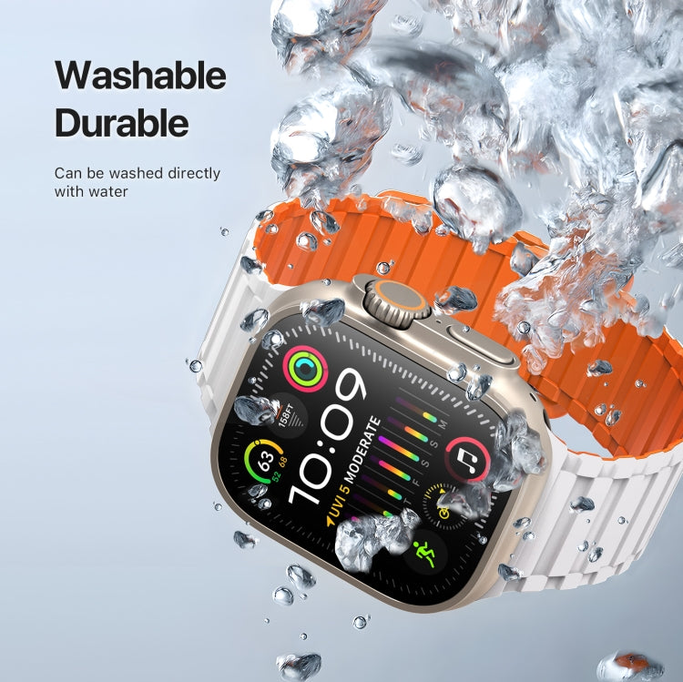 For Apple Watch Series 9 45mm DUX DUCIS KJ Series Magnetic Buckle Silicone Watch Band(Starlight Orange) - Watch Bands by DUX DUCIS | Online Shopping UK | buy2fix