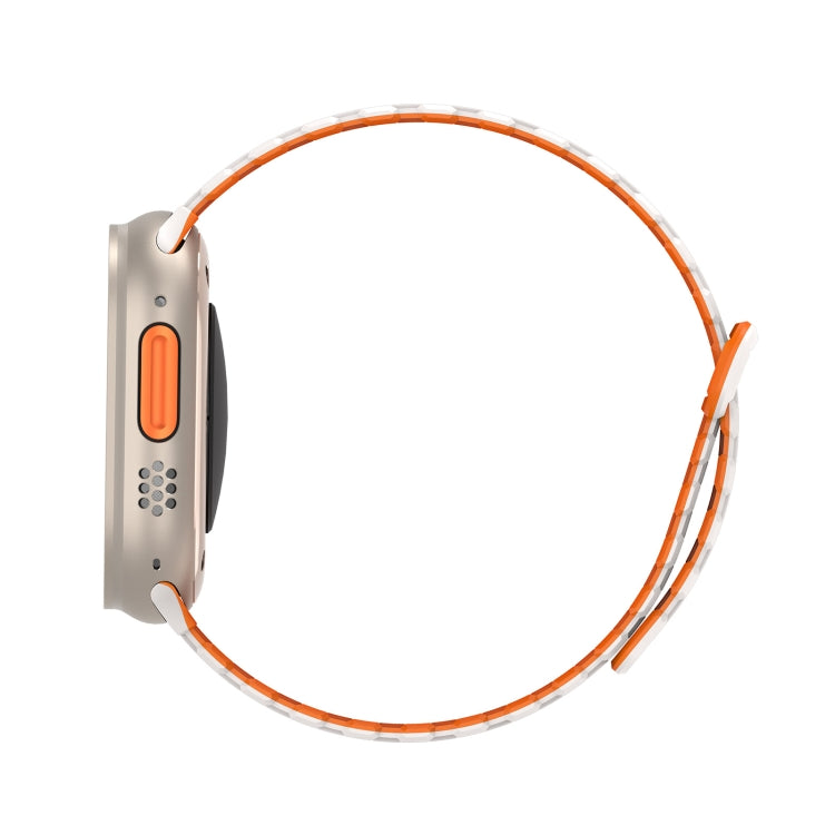 For Apple Watch Series 8 45mm DUX DUCIS KJ Series Magnetic Buckle Silicone Watch Band(Starlight Orange) - Watch Bands by DUX DUCIS | Online Shopping UK | buy2fix