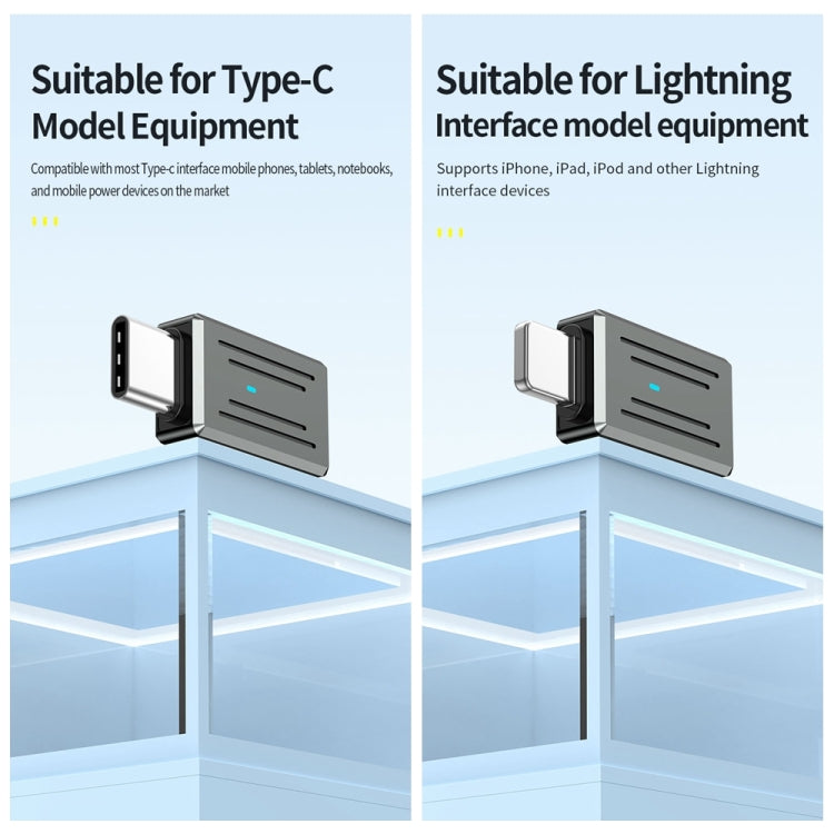 8 Pin Male to USB-C / Type-C Female Zinc Alloy PD Adapter, Support Fast Charging / Data Transmission(Gun Metal) - Converter & Adapter by buy2fix | Online Shopping UK | buy2fix