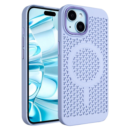 For iPhone 16 Plus Ice Feeling Cooling MagSafe Magnetic Phone Case(Light Purple) - iPhone 16 Plus Cases by buy2fix | Online Shopping UK | buy2fix