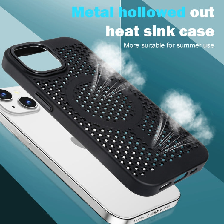 For iPhone 15 Ice Feeling Cooling MagSafe Magnetic Phone Case(Navy Blue) by buy2fix