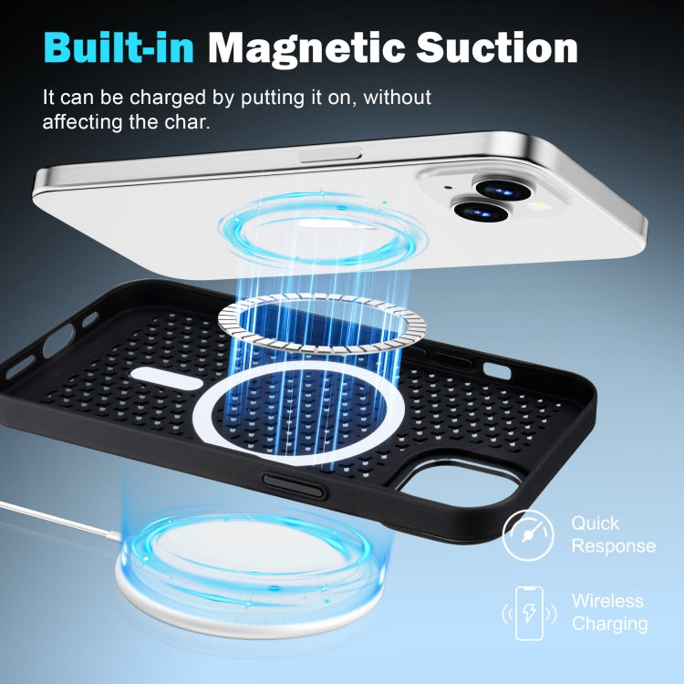 For iPhone 15 Ice Feeling Cooling MagSafe Magnetic Phone Case(Navy Blue) by buy2fix