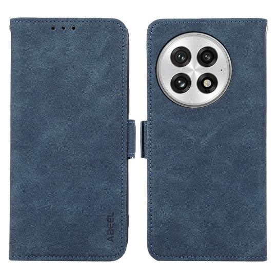For OnePlus 13 ABEEL Frosted Magnetic RFID Leather Phone Case(Blue)
