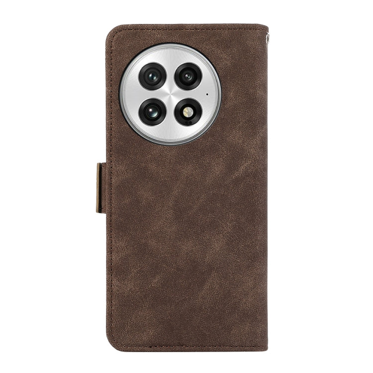 For OnePlus 13 ABEEL Frosted Magnetic RFID Leather Phone Case(Brown) - OnePlus Cases by buy2fix | Online Shopping UK | buy2fix