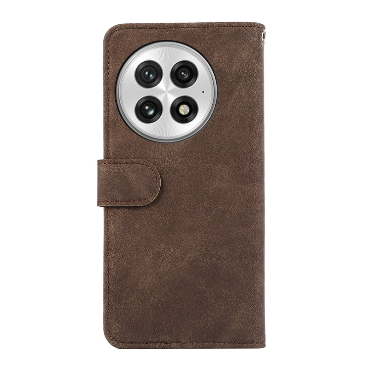 For OnePlus 13 ABEEL Color Block Magnetic RFID Leather Phone Case(Brown-Blue) by buy2fix