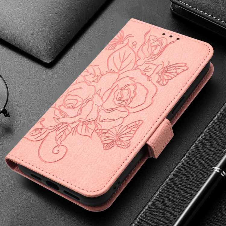 For Nothing CMF Phone 1 Embossed Rose RFID Anti-theft Leather Phone Case(Pink) - Nothing Cases by buy2fix | Online Shopping UK | buy2fix