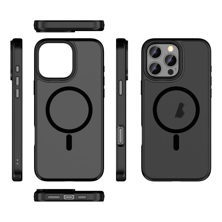 For iPhone 14 Pro Max Skin Feel Frosted MagSafe Magnetic Phone Case(Transparent Black) - iPhone 14 Pro Max Cases by buy2fix | Online Shopping UK | buy2fix