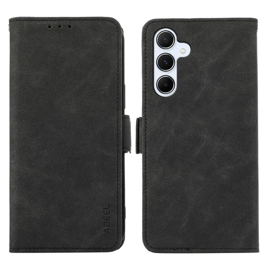 For Samsung Galaxy A26 5G ABEEL Frosted Magnetic RFID Leather Phone Case(Black)