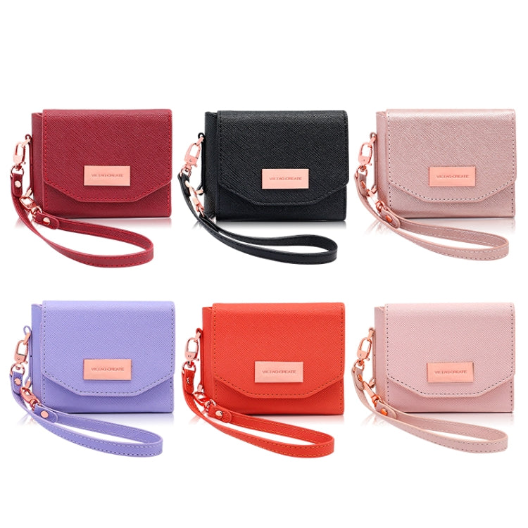 For Samsung Galaxy Z Flip5 VIETAO Portable Wallet Foldable PU Phone Case(Rose Gold) - Galaxy Z Flip5 Cases by VIETAO | Online Shopping UK | buy2fix