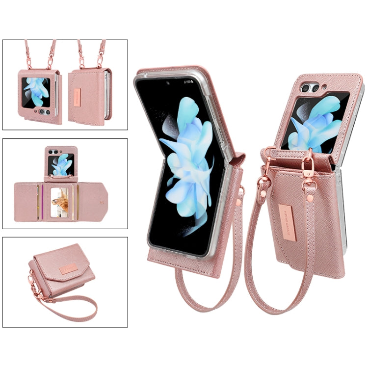 For Samsung Galaxy Z Flip5 VIETAO Portable Wallet Foldable PU Phone Case(Orange) - Galaxy Z Flip5 Cases by VIETAO | Online Shopping UK | buy2fix