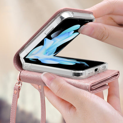 For Samsung Galaxy Z Flip5 VIETAO Portable Wallet Foldable PU Phone Case(Purple) - Galaxy Z Flip5 Cases by VIETAO | Online Shopping UK | buy2fix