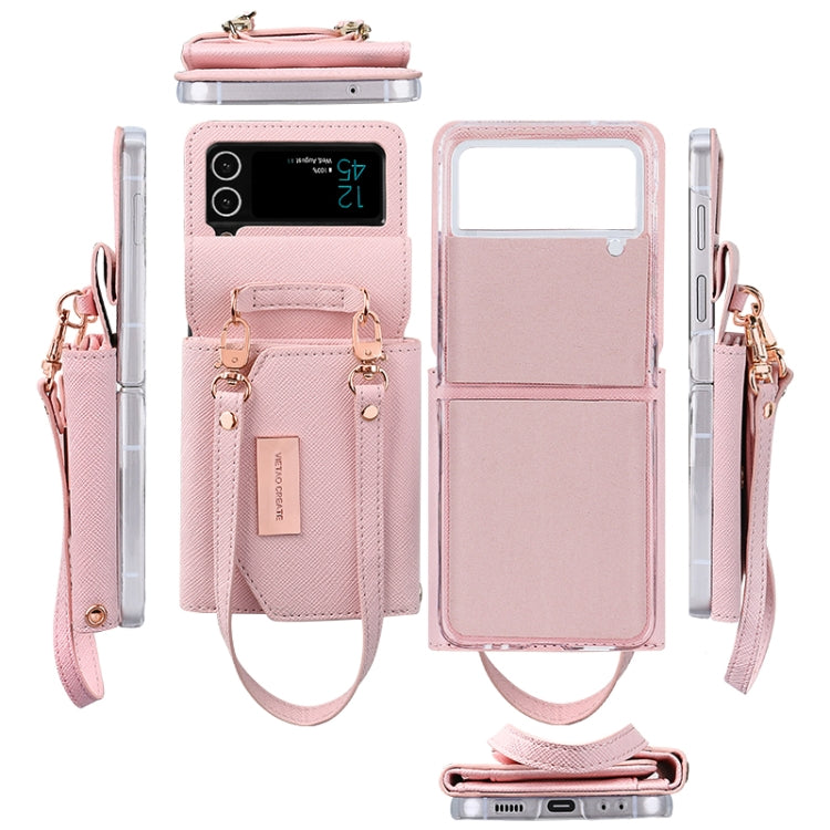 For Samsung Galaxy Z Flip3 5G VIETAO Portable Wallet Foldable PU Phone Case(Rose Gold) - Galaxy Phone Cases by VIETAO | Online Shopping UK | buy2fix