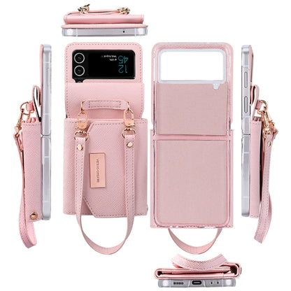 For Samsung Galaxy Z Flip3 5G VIETAO Portable Wallet Foldable PU Phone Case(Rose Gold) - Galaxy Phone Cases by VIETAO | Online Shopping UK | buy2fix