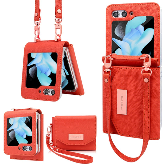 For Samsung Galaxy Z Flip6 / Flip7 FE VIETAO Portable Wallet Foldable PU Phone Case(Orange) - Galaxy Z Flip6 5G Cases by VIETAO | Online Shopping UK | buy2fix