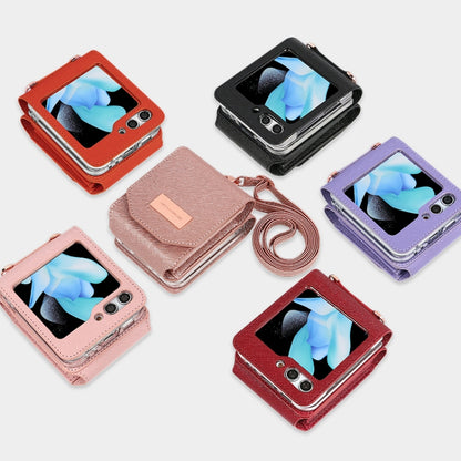 For Samsung Galaxy Z Flip5 VIETAO Portable Organ Style Wallet PU Phone Case(Red) - Galaxy Z Flip5 Cases by VIETAO | Online Shopping UK | buy2fix