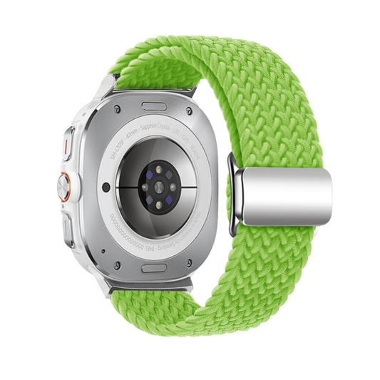 For Samsung Galaxy Watch Ultra 47mm / Ultra 2025 Nylon Loop Magnetic Buckle Watch Band(Yellow Green) by buy2fix