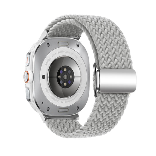 For Samsung Galaxy Watch Ultra 47mm / Ultra 2025 Nylon Loop Magnetic Buckle Watch Band(Light Grey) by buy2fix