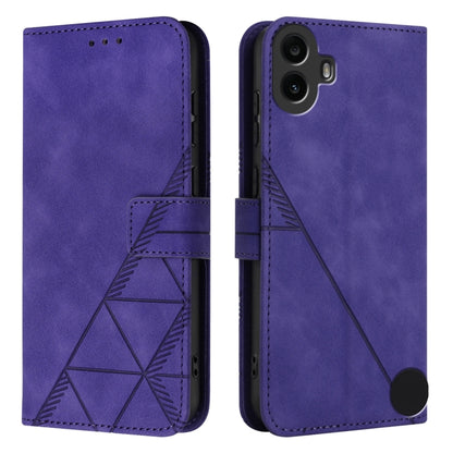 For Nothing CMF Phone 1 Crossbody 3D Embossed Flip Leather Phone Case(Purple) - Nothing Cases by buy2fix | Online Shopping UK | buy2fix