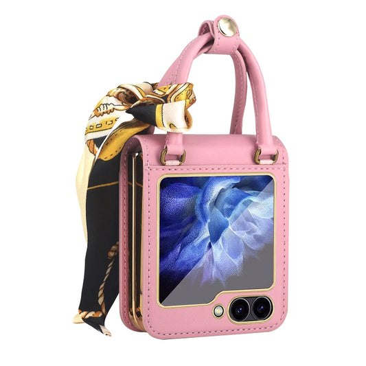 For Samsung Galaxy Z Flip6 Guiya Series Handbag Design Leather Phone Case(Pink) - Galaxy Z Flip6 5G Cases by buy2fix | Online Shopping UK | buy2fix