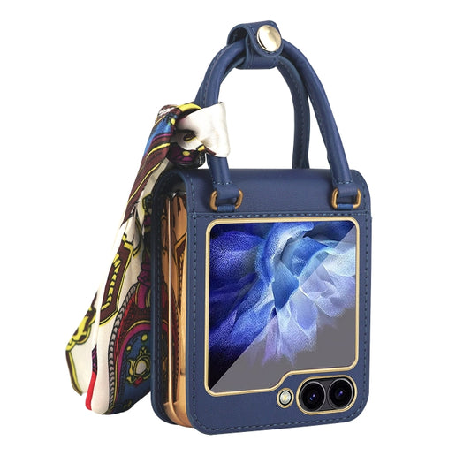 For Samsung Galaxy Z Flip6 / Flip7 FE Guiya Series Handbag Design Leather Phone Case(Blue) - Galaxy Z Flip6 5G Cases by buy2fix | Online Shopping UK | buy2fix
