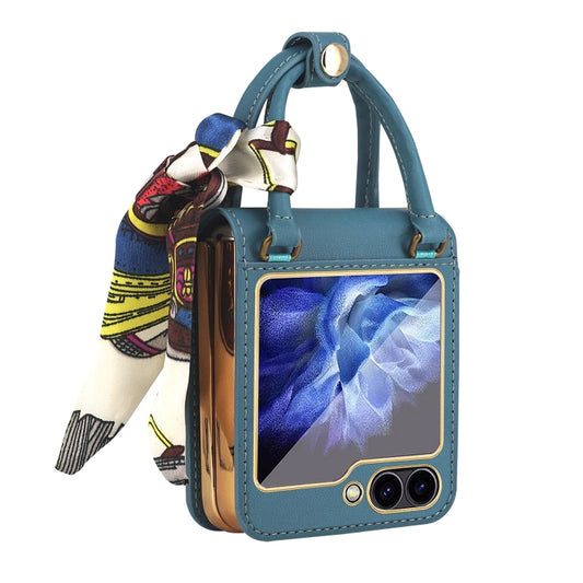 For Samsung Galaxy Z Flip6 Guiya Series Handbag Design Leather Phone Case(Green) - Galaxy Z Flip6 5G Cases by buy2fix | Online Shopping UK | buy2fix