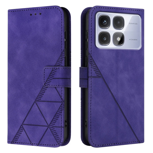 For Redmi K70 Ultra 5G Global Crossbody 3D Embossed Flip Leather Phone Case(Purple) by buy2fix