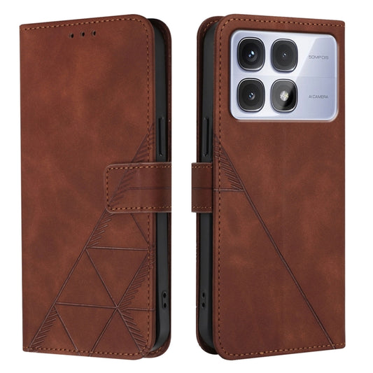 For Redmi K70 Ultra 5G Global Crossbody 3D Embossed Flip Leather Phone Case(Brown) by buy2fix