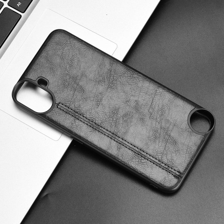 For Nothing CMF Phone 1 Cow Pattern Sewing Card Bag Phone Case(Black) - Nothing Cases by buy2fix | Online Shopping UK | buy2fix