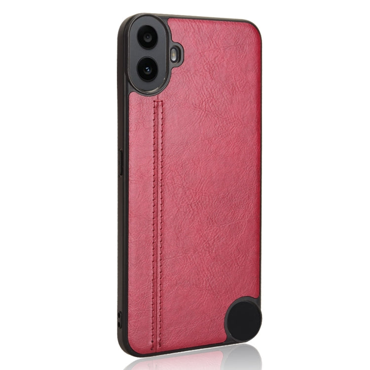 For Nothing CMF Phone 1 Cow Pattern Sewing Card Bag Phone Case(Red) - Nothing Cases by buy2fix | Online Shopping UK | buy2fix