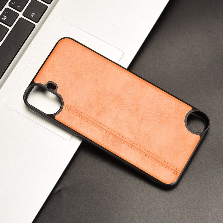 For Nothing CMF Phone 1 Cow Pattern Sewing Card Bag Phone Case(Orange) - Nothing Cases by buy2fix | Online Shopping UK | buy2fix