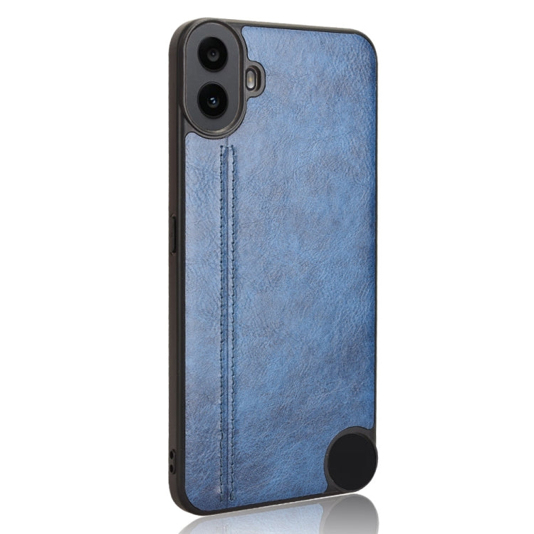 For Nothing CMF Phone 1 Cow Pattern Sewing Card Bag Phone Case(Blue) - Nothing Cases by buy2fix | Online Shopping UK | buy2fix