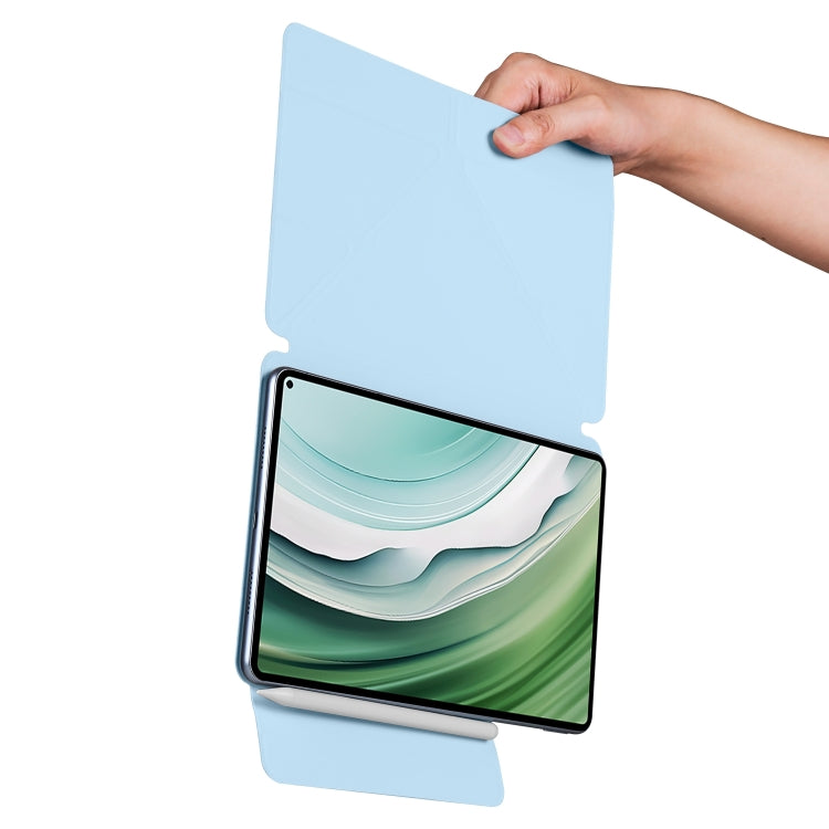 For Honor MagicPad 2 12.3 Fixed Buckle Magnetic Deformation Leather Tablet Case(Ice Blue) - Honor by buy2fix | Online Shopping UK | buy2fix